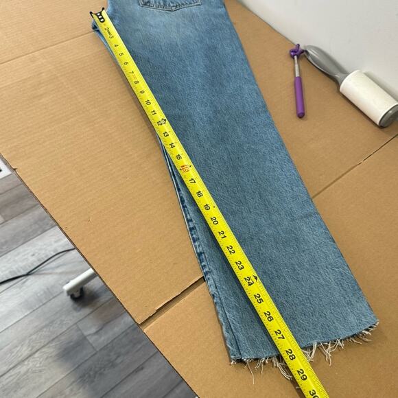 Frame Denim Le Slouch Distressed High Waist Straight Leg Jeans Denim Button Fly - Picture 13 of 14